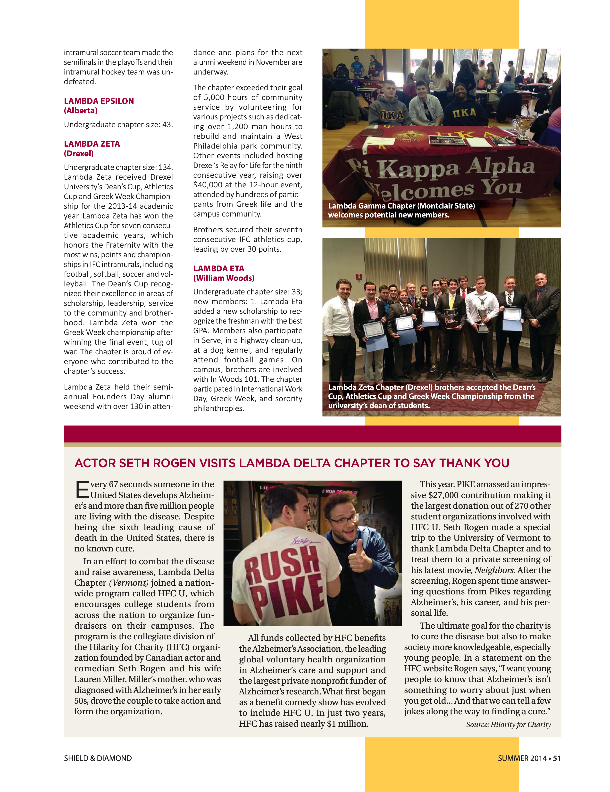 Actor Seth Rogen Visits Lambda Delta Chapter To Say Thank You